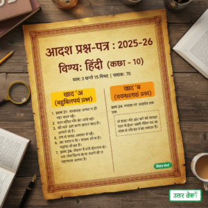 हाईस्कूल: मॉडल पेपर, विषय- हिंदी- 2026👌